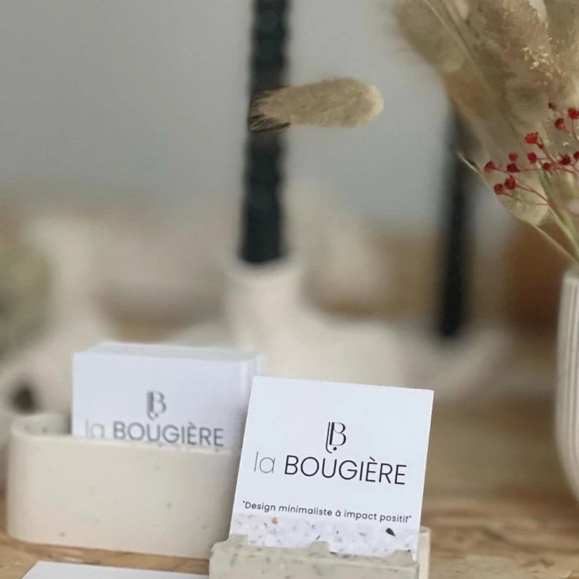 Présentoir à cartes de visite en terrazzo coquillier