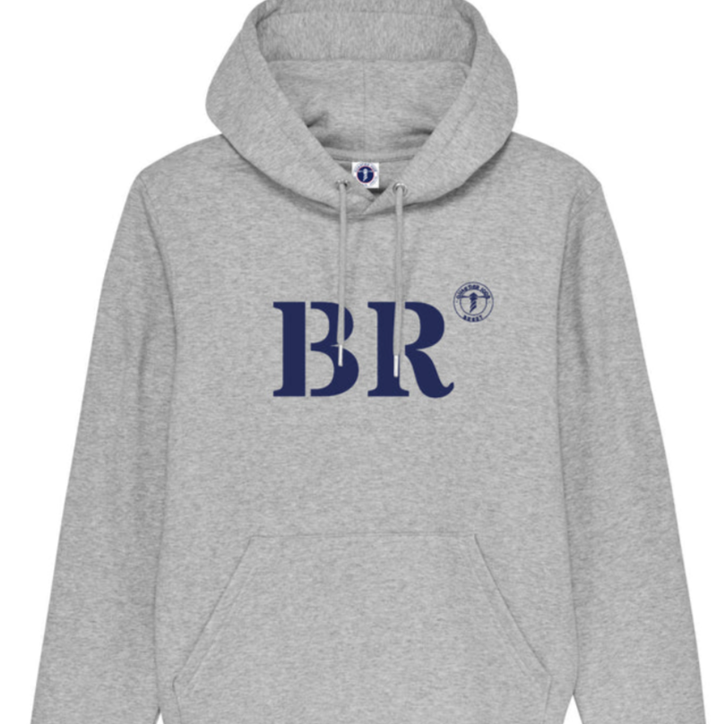 Sweat capuche "MON QUARTIER MARITIME" Gris Bleu Unisexe