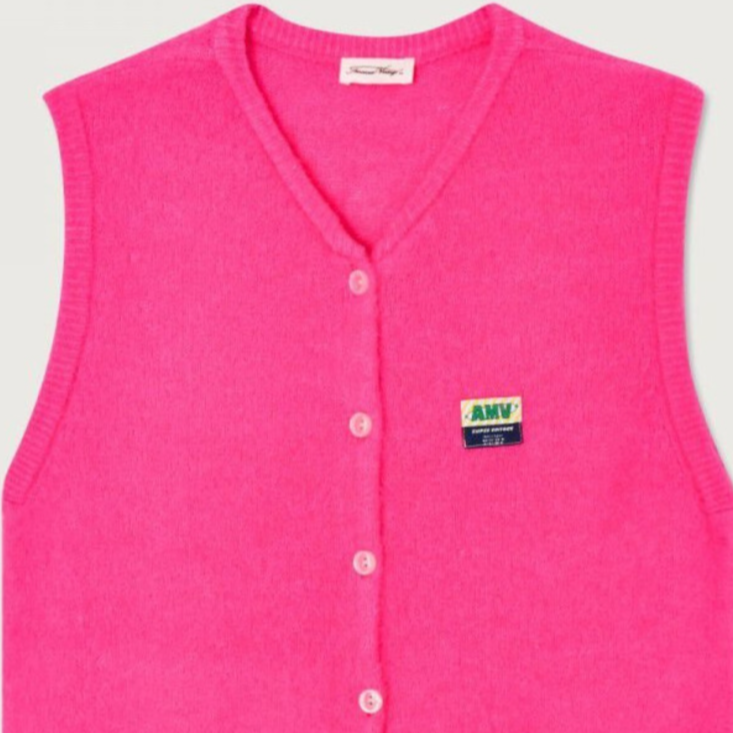 Gilet Sans Manches Femme VITOW Fuschia AMERICAN VINTAGE