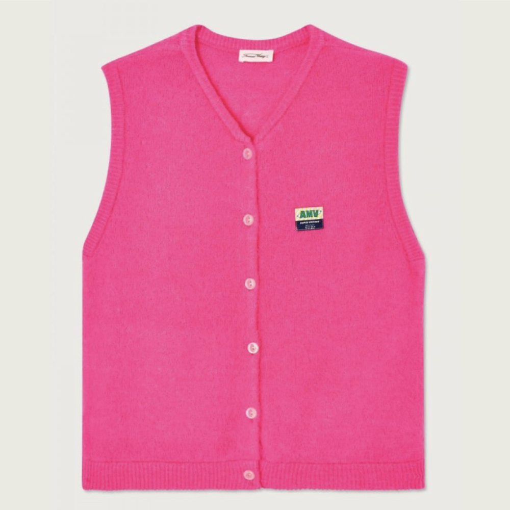 Gilet Sans Manches Femme VITOW Fuschia AMERICAN VINTAGE