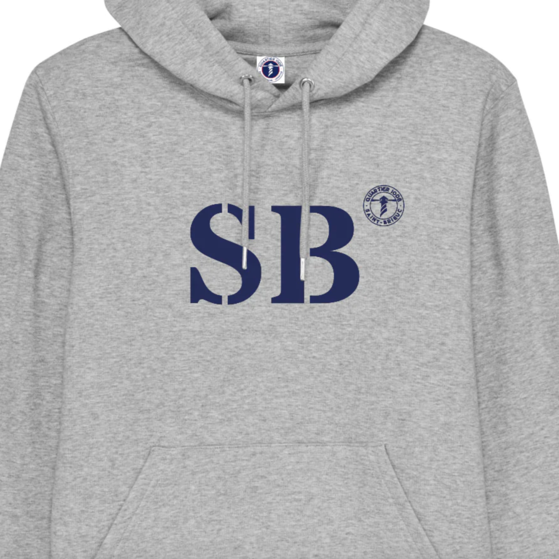Sweat capuche "MON QUARTIER MARITIME" Gris Bleu Unisexe